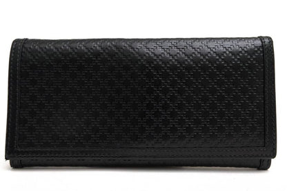 Gucci Long Wallet Men Leather Genuine Black 225833 Diamante Bifold with Coin