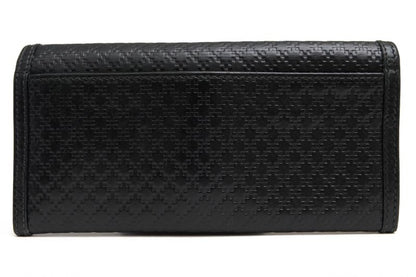 Gucci Long Wallet Men Leather Genuine Black 225833 Diamante Bifold with Coin