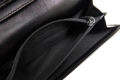 Gucci Long Wallet Men Leather Genuine Black 225833 Diamante Bifold with Coin