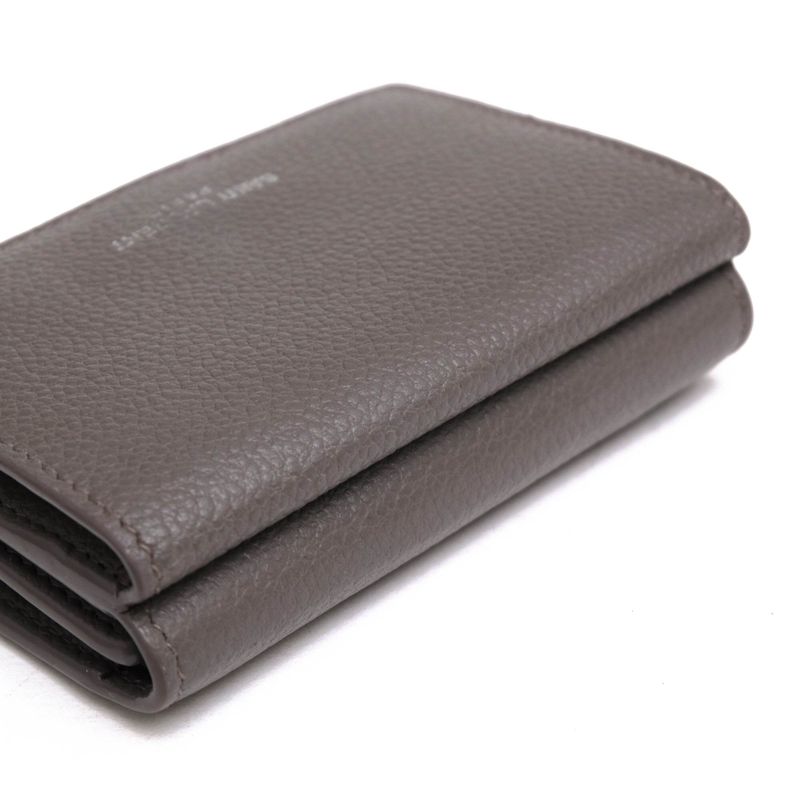 Saint Laurent/Yves Saint Laurent Wallet Women Leather Genuine Gray 459784 Tiny