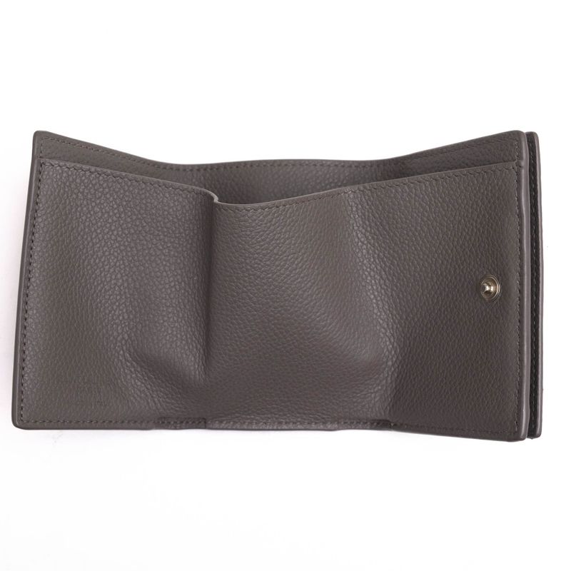 Saint Laurent/Yves Saint Laurent Wallet Women Leather Genuine Gray 459784 Tiny