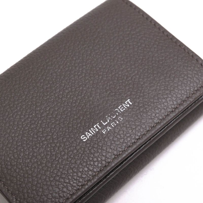 Saint Laurent/Yves Saint Laurent Wallet Women Leather Genuine Gray 459784 Tiny
