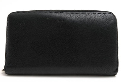 Fendi Long Wallet Men Leather Genuine Black 7m0210 Ndu F0qa1 Zip Around Cuoio