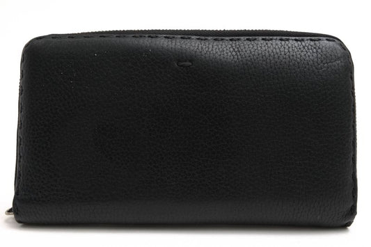 Fendi Long Wallet Men Leather Genuine Black 7m0210 Ndu F0qa1 Zip Around Cuoio