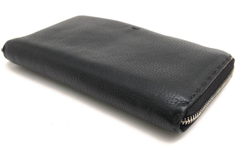 Fendi Long Wallet Men Leather Genuine Black 7m0210 Ndu F0qa1 Zip Around Cuoio