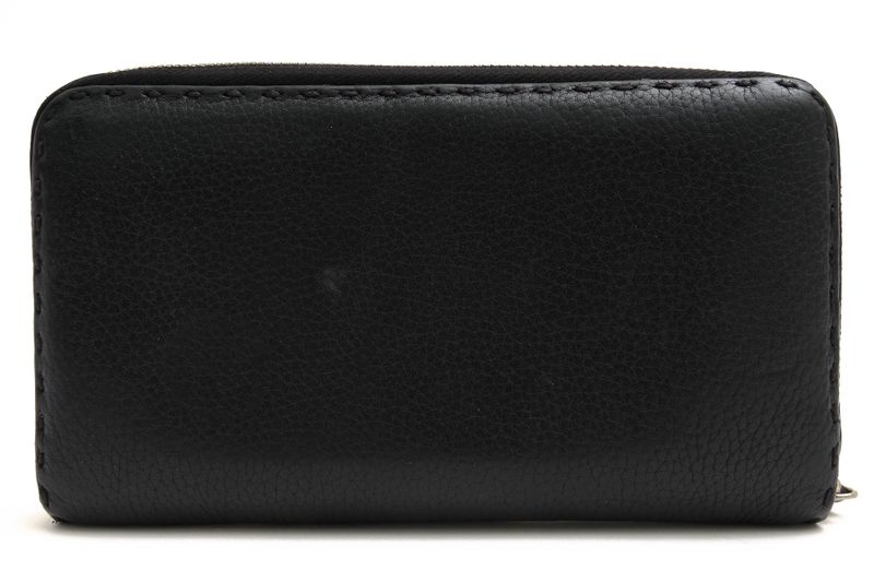 Fendi Long Wallet Men Leather Genuine Black 7m0210 Ndu F0qa1 Zip Around Cuoio