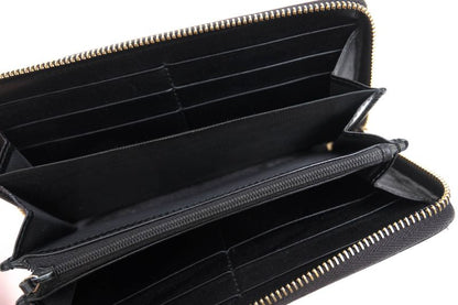 Gucci Wallet Women Leather Genuine Leather Black 354487 Signature Pattern