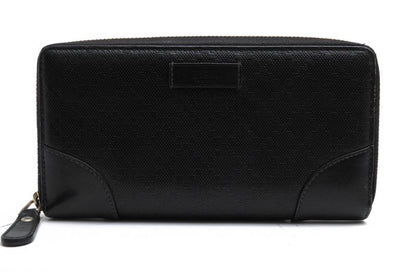 Gucci Wallet Women Leather Genuine Leather Black 354487 Signature Pattern