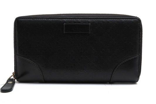 Gucci Wallet Women Leather Genuine Leather Black 354487 Signature Pattern