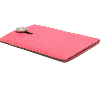 Hermes Card Holder Business Card Holder Women Women's Leather Genuine Pink