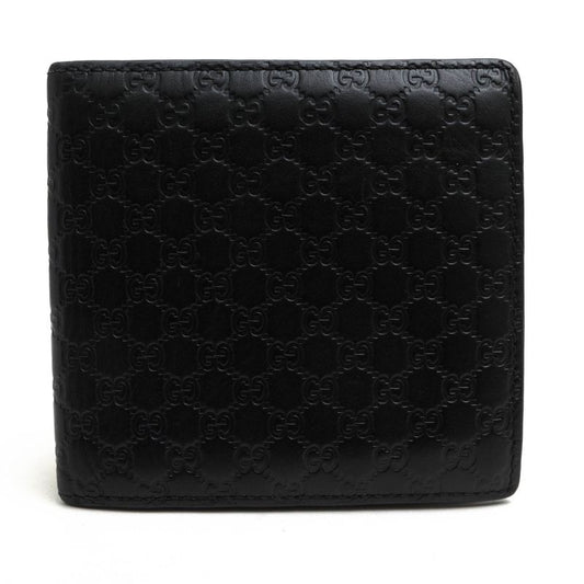 Gucci Wallet Men Leather Genuine Black 150413 534563 Micro Gucci Guccissima with Coin