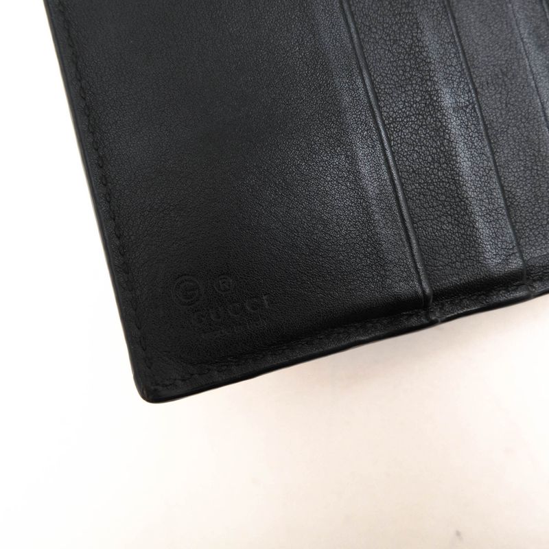 Gucci Wallet Men Leather Genuine Black 150413 534563 Micro Gucci Guccissima with Coin