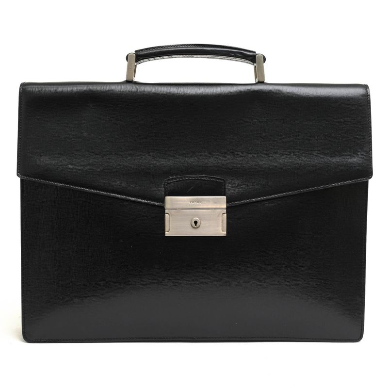 Prada Bags Briefcase Business Bag Business Men Leather Genuine Leather Black