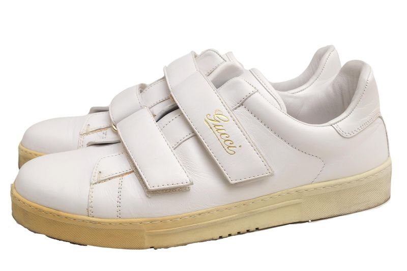 Gucci Shoes Sneakers Shoes Low Cut Ladies Women Leather Genuine White 138733