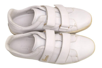 Gucci Shoes Sneakers Shoes Low Cut Ladies Women Leather Genuine White 138733