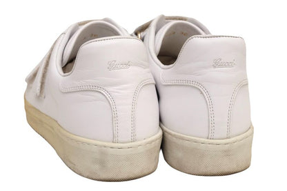 Gucci Shoes Sneakers Shoes Low Cut Ladies Women Leather Genuine White 138733