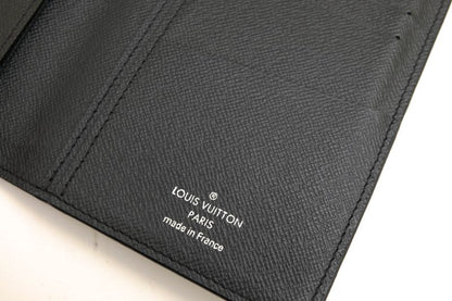 Louis Vuitton Long Wallet Men Leather Genuine Black M30394 Taiga Porte Barreur