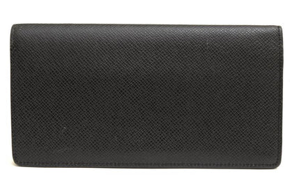 Louis Vuitton Long Wallet Men Leather Genuine Black M30394 Taiga Porte Barreur