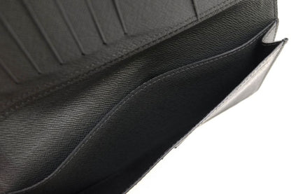 Louis Vuitton Long Wallet Men Leather Genuine Black M30394 Taiga Porte Barreur