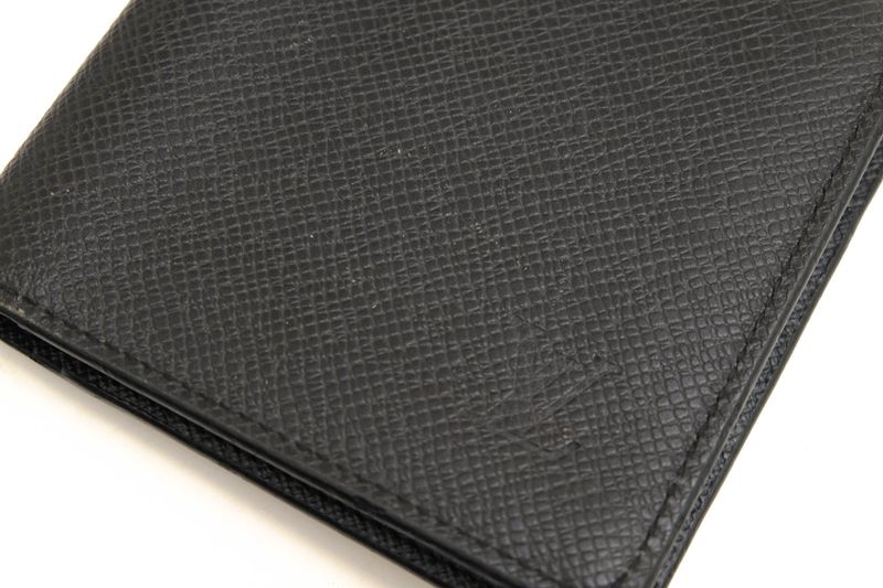 Louis Vuitton Long Wallet Men Leather Genuine Black M30394 Taiga Porte Barreur