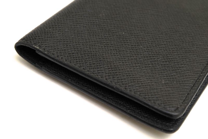 Louis Vuitton Long Wallet Men Leather Genuine Black M30394 Taiga Porte Barreur