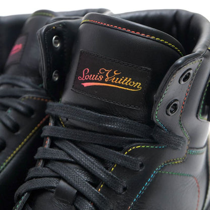 Louis Vuitton Shoes Sneakers Shoes High Cut Men Leather Genuine Black Rivoli