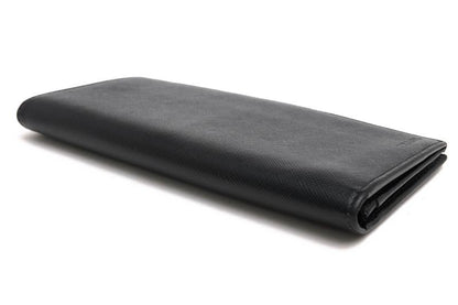 Prada Long Wallet Men Leather Genuine Black 2mv836 Portafverticgrande with Coin