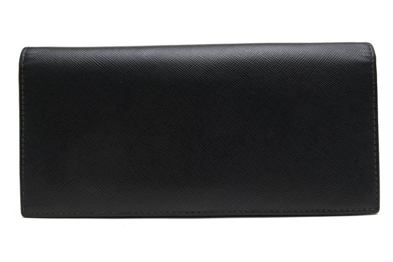 Prada Long Wallet Men Leather Genuine Black 2mv836 Portafverticgrande with Coin