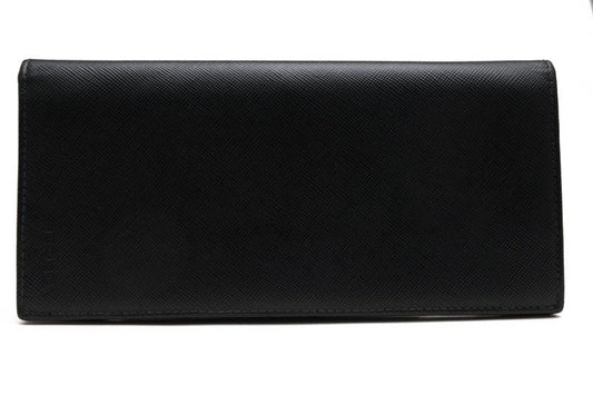 Prada Long Wallet Men Leather Genuine Black 2mv836 Portafverticgrande with Coin