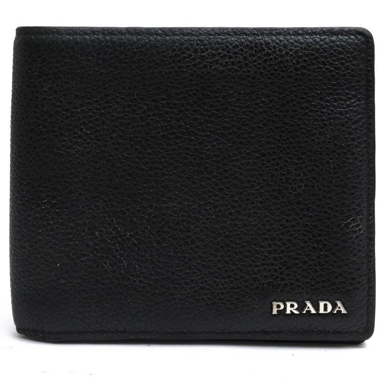 Prada Wallet Men Wallet Leather Genuine Leather Black 2mo513 Vitmicro Grain