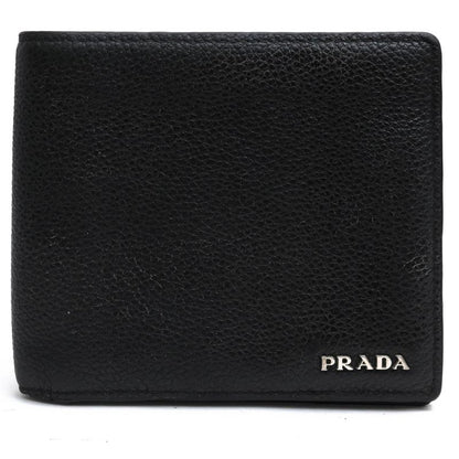 Prada Wallet Men Wallet Leather Genuine Leather Black 2mo513 Vitmicro Grain