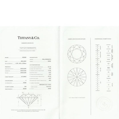 Tiffany & Co Harmony 042ct F-vs2-3ex Diamond Ring Pt950