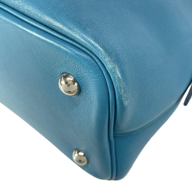 Hermes Bolide 1923 31cm (1220in) Blue Jean Silver Hardware