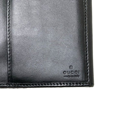 Gucci Long Wallet Jackiegg Pattern Black Leather