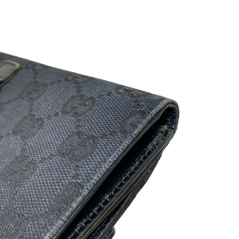 Gucci Long Wallet Jackiegg Pattern Black Leather