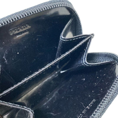 Prada Coin Case - Black Round Zipper Leather