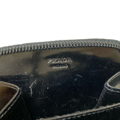 Prada Coin Case - Black Round Zipper Leather