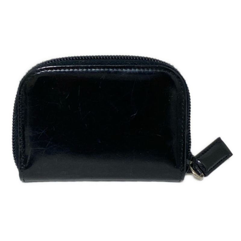 Prada Coin Case - Black Round Zipper Leather