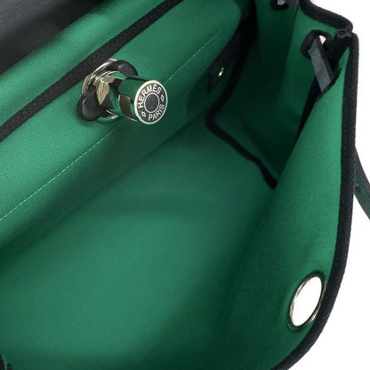 Hermes Handbag Herbag Zip PM Mint X Blue Indigo Black Lacquer/silver Hardware