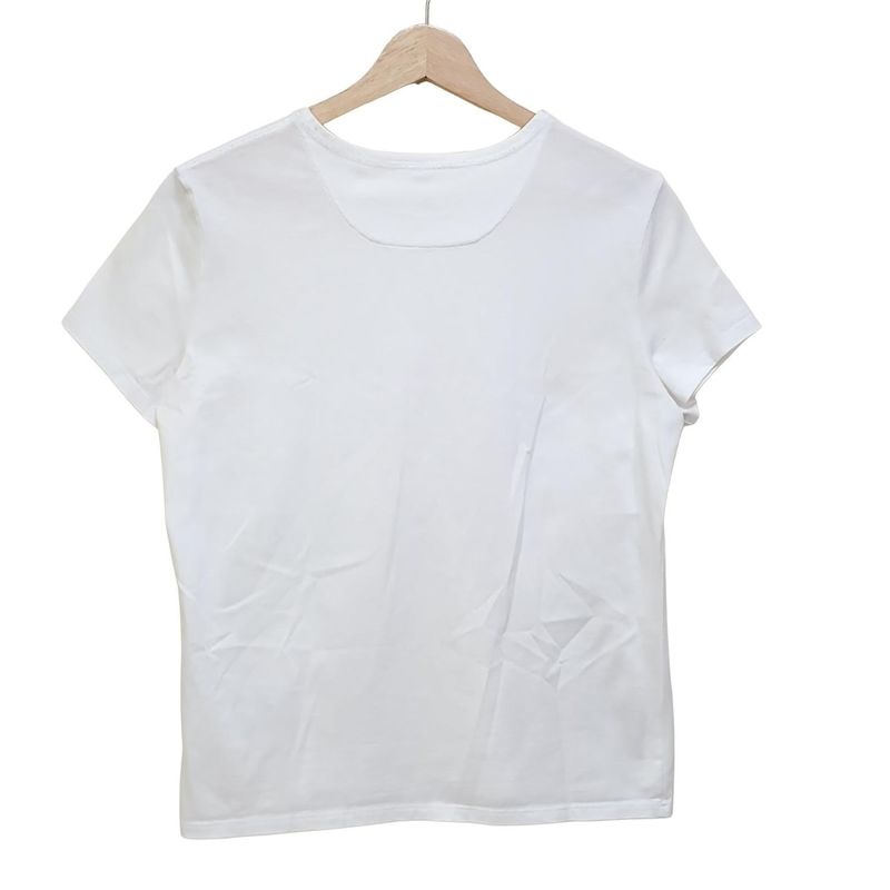 Hermes Short Sleeve T-shirt Size 38 M Womens - White Crew Neck/embroidery