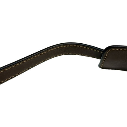 Prada Shoulder Bag Logo Jacquard Beige And Dark Brown Ribbon Leather