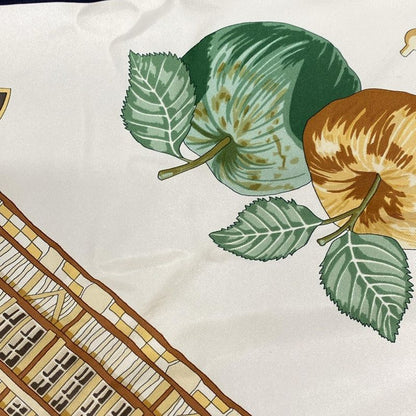 Hermes Scarf Carré 90 Black×beige×multi Charmes DES Plages Normandes