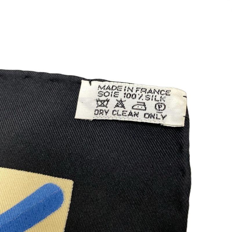 Hermes Scarf Carré 90 Black×beige×multi Charmes DES Plages Normandes