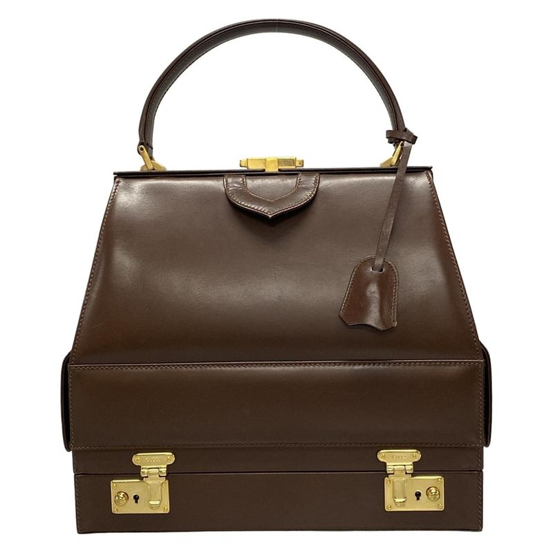 Gucci Vanity Bag - Brown Leather