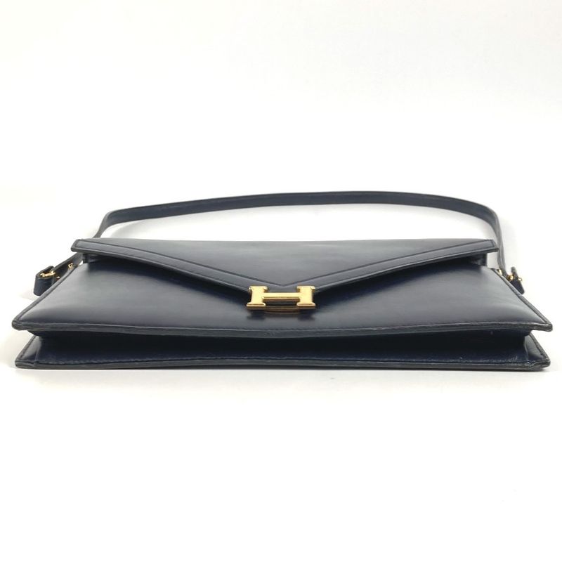 Hermes Shoulder Bag Liddy Box Calf Navy