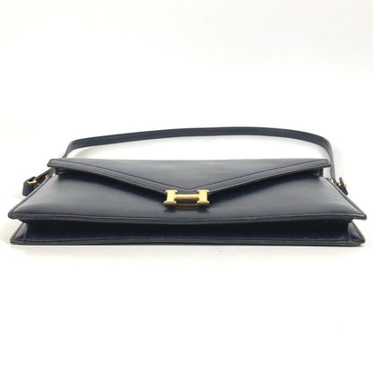 Hermes Shoulder Bag Liddy Box Calf Navy