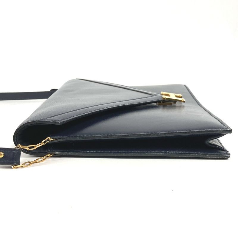 Hermes Shoulder Bag Liddy Box Calf Navy