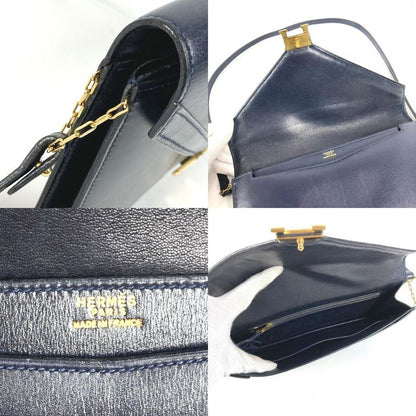 Hermes Shoulder Bag Liddy Box Calf Navy