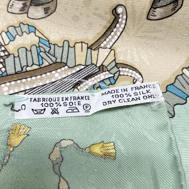 Hermes Scarf Carré 90 Beige×light Green×multi LES Fetes DU ROI Solei (celebratio