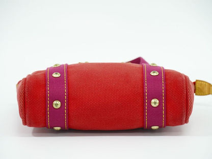 Authentic Louis Vuitton LV Antigua Cabas PM Canvas Tote Handbag Rouge Red